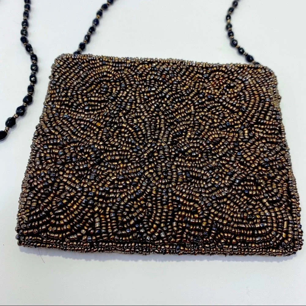 Moyna Beaded Bronze Mini Evening Crossbody Bag - Picture 9 of 10